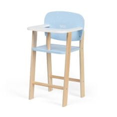 Tidlo Lesen stol za hranjenje lutk modre barve