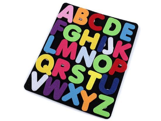 Tabela iz klobučevine s številkami in abecedo - večbarvne črke