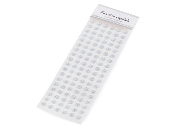 Samolepilni okraski na lepilnem traku AB Ø10 mm - kristal AB (12 kartic)