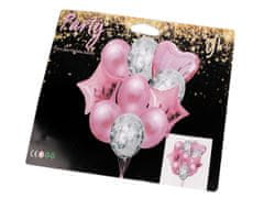 Napihljivi baloni s konfeti - roza