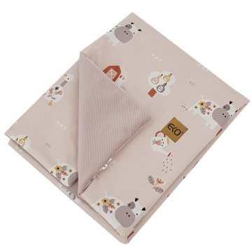 EKO Bombažna odeja s podlogo VELVET Moja kmetija Praška roza 100x80 cm