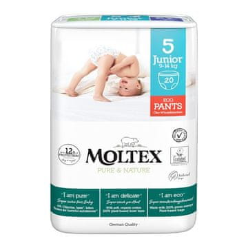 MOLTEX Pure&amp;Nature pleničke za enkratno uporabo 5 Junior (9-14 kg) 20 kosov
