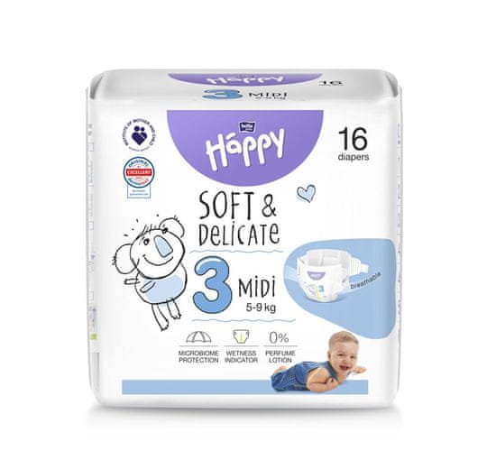 Bella Happy Otroške plenice za enkratno uporabo Midi 5-9 kg 16 kosov