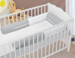 Otroška posteljica - COT - premer 12x240 cm - Polka dot siva, bela