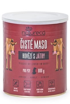 NATURECA cons. govedina z jetri za pse 800g