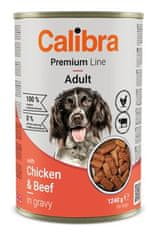 Calibra Dog Premium Cons. s piščancem in govedino 1240g