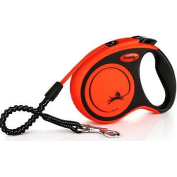 Flexi Pas Xtreme S 5 m oranžne barve do 20 kg