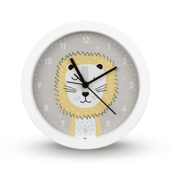 Hama Lucky Lion, otroška namizna ura s funkcijo alarma, premer 16 cm, tiho delovanje