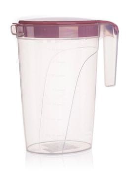 Banquet Vrč 2l z merilno posodo, pokrovom, plastika, temno rožnata.