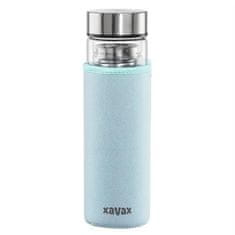 Xavax Steklenica To Go, steklena, za tople/hladne/gazirane pijače, 450 ml, cedilo, neoprenski rokav