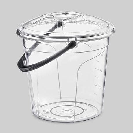 Poly Time Vedro 10L PH s pokrovom, potrdilo za živila POLY prozorno
