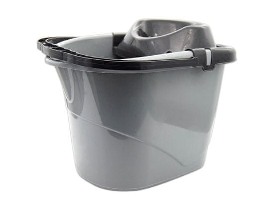 Tragar Vedro 14L + košara za ožemanje, izliv ČISTO siva