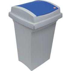 Koš za odpadke - plastičen, z modrim pokrovom, 50 l