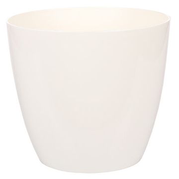 Plastkon Ella Shine dekorativni lonec bele barve premera 11 cm