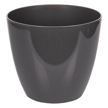 Plastkon Ella Shine okrasni lonec antracit premer 25 cm