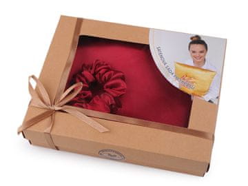 Komplet za spanje Satin Beauty, prevleka in elastična pentlja - bordo
