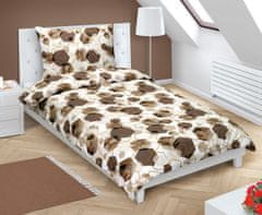 Bombažna posteljnina s hotelskim žepom - 140x200, 70x90 cm - laneno rjava
