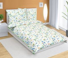 Bombažna posteljnina - 140x200, 70x90 cm - pomladno modra, rumena, bela