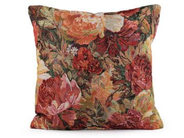 Gobelin vzglavnik cvetovi 45x45 cm - losos temna vrtnica (2 kosa)