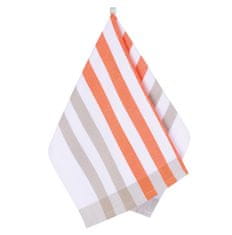 Kuhinjska brisača 1 kos - 50x70 cm - črtasto oranžna, bela
