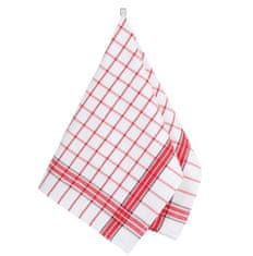 Kuhinjska brisača 1 kos - 50x70 cm - Rdeča, bela