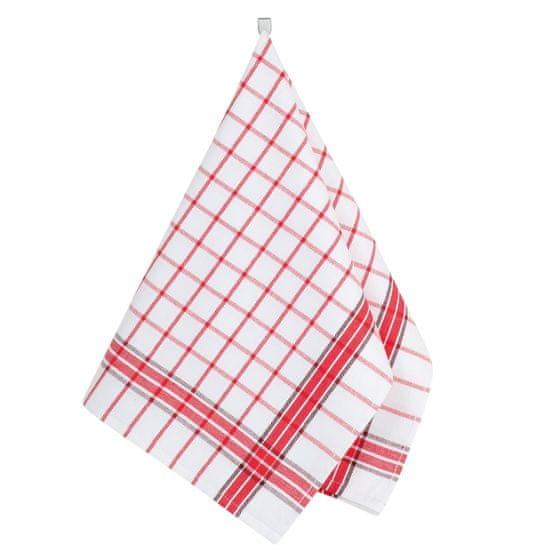 Kuhinjska brisača 1 kos - 50x70 cm - Rdeča, bela