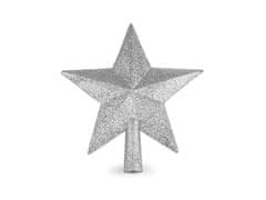 Božična zvezda z bleščicami - srebrna