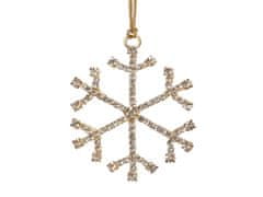 Božična snežinka za obešanje Ø6,5 cm - kristalno zlata