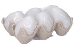 Dekorativno belo plastično jajce 6 cm, 6 kosov