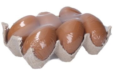 Okrasno rjavo plastično jajce 6 cm, 6 kosov