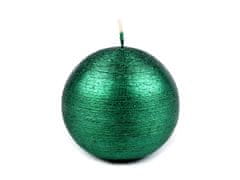 Adventna / božična krogla za sveče kovinski sijaj Ø8 cm - zelena pastelna
