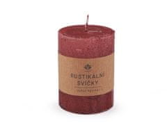 Rustikalna sveča 6x8 cm - rdeča temna