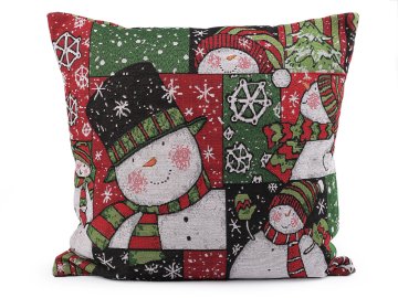 Božična okrasna blazina otroški motiv 45x45 cm tapiserija - rdeča