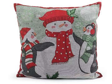 Božična okrasna blazina otroški motiv 45x45 cm tapiserija - siva najsvetlejša