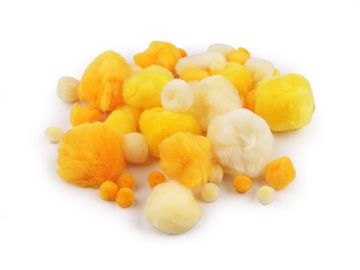 Pom-poms mešanica velikosti - oranžno-rumena