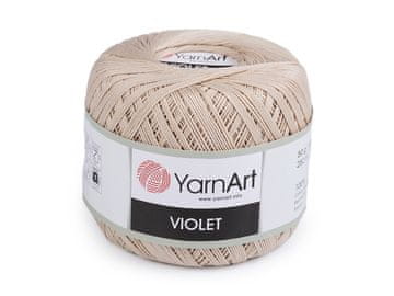 Kvačkana bombažna preja Violet 50 g - (4660) svetlo bež