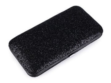 Manikirni etui z bleščicami - črn