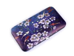 Manikirni etui s cvetjem - modro-vijoličen