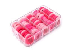 Elastike za lase v škatli - mix roza