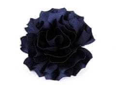 Broška / okrasek za lase satenast cvet Ø11 cm - temno modra