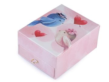 Škatlica za nakit ptice 8,5x14x18 cm - puder