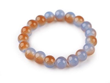 Zapestnica iz steklenih kroglic - modro bež