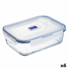 NEW Hermetična Škatla za Malico Luminarc Pure Box Active 22 x 16 cm 1,97 l Dvobarvna Steklo (6 kosov)