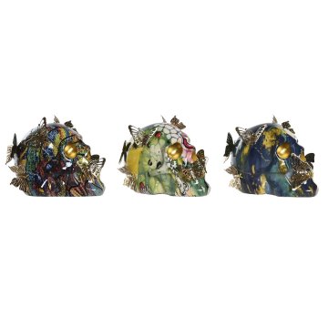 DKD Home Decor Dekorativna figura DKD Home Decor 15,5 x 10,5 x 11 cm Večbarvna lobanja (3 enote)