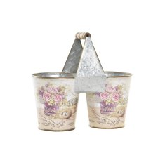 DKD Home Decor Lonček DKD Home Decor Pink Metal Shabby Chic 24 x 12 x 23 cm