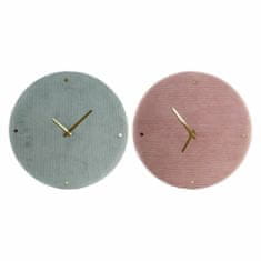 DKD Home Decor Stenska ura DKD Home Decor zelena roza 40,5 x 5,5 x 40,5 cm (2 enoti)
