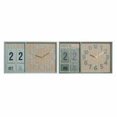 DKD Home Decor Stenska ura DKD Home Decor Zelena Les Polipropilen Plastika MDF Les Tropical 40 x 5 x 24 cm (2 enoti)