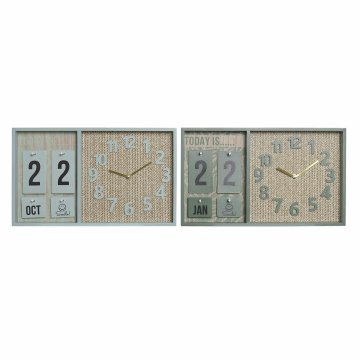 DKD Home Decor Stenska ura DKD Home Decor Zelena Les Polipropilen Plastika MDF Les Tropical 40 x 5 x 24 cm (2 enoti)