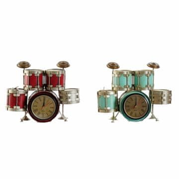 DKD Home Decor Namizna ura DKD Home Decor 25 x 11 x 20 cm Rdeča kovinska turkizna Vintage (2 enoti)