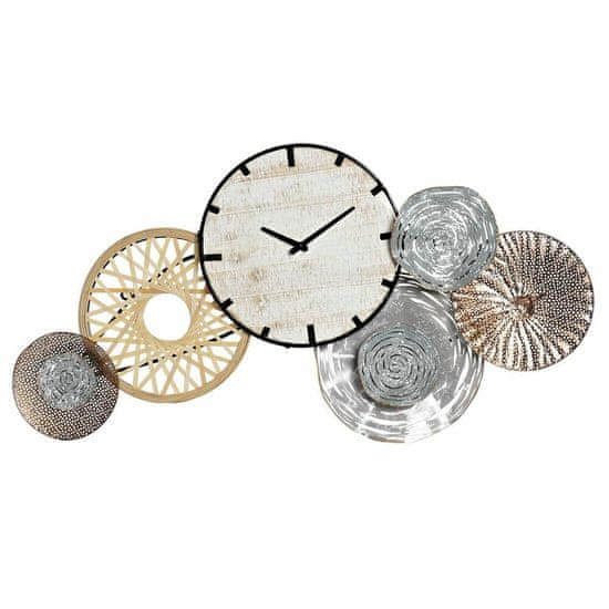 DKD Home Decor Stenska ura DKD Home Decor Siva Kovinski krogi MDF Les (99 x 7,6 x 54,3 cm)